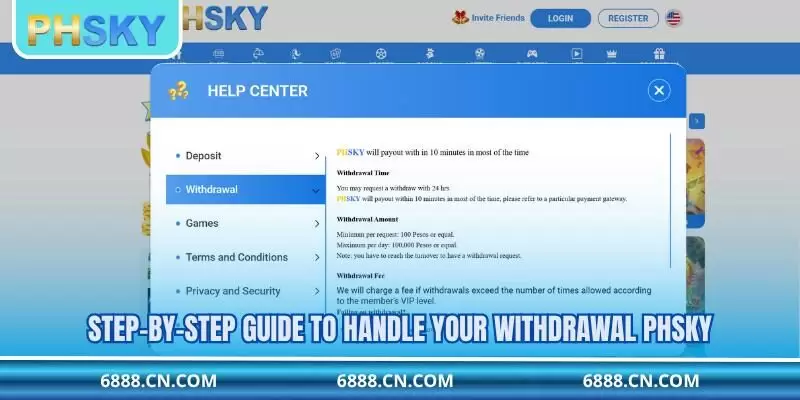 Step-by-step guide to handle your withdrawal PHSKY