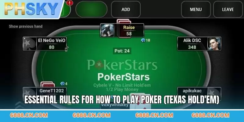Essential rules for how to play poker (Texas Hold'em)