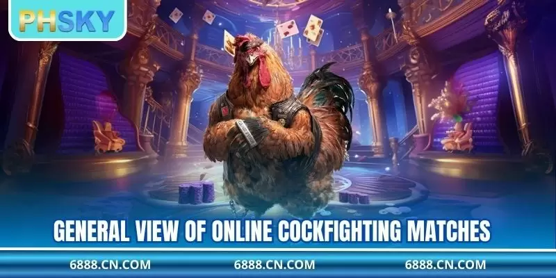 General view of online cockfighting matches